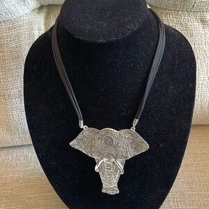 Silver and Black Statement Necklace